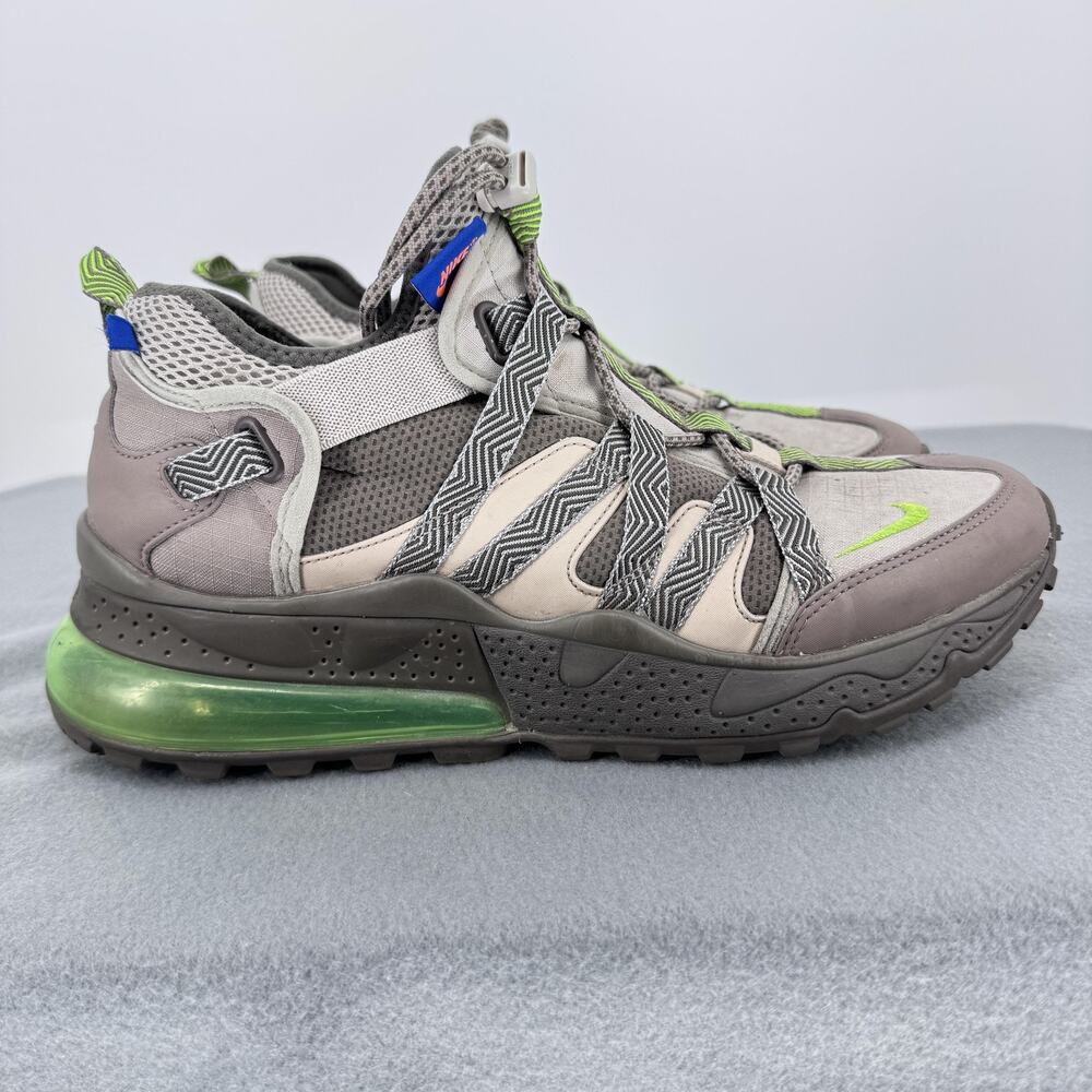 Nike Air Max 270 Bowfin Shoes Mens Size 11.5 Gray Volt‎ Green Trail AJ7200-007